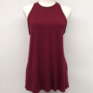 Dainty Hooligan Wine Red Strappy Tank